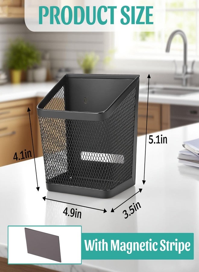 VAlinks 2 Pack Magnetic Spice Rack for Refrigerator and Oven Magnetic Fridge Basket Shelf Organizer for Kitchen Storage (Black) - Image 3